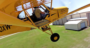 No, he's not going to fly into the hangar... you hope, but Greg Koontz's airshow act keeps you wondering.