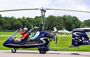 Taxiing out for takeoff with instructor Greg Spicola at the Zephyr Hills, Florida airport. photo by Amy Saunders of Evolution Trikes