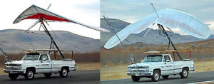 North Wing's dynamic load testing of an earlier cable-braced model. The right image is what's called the Negative 150 test, a difficult load for the wing to bear.